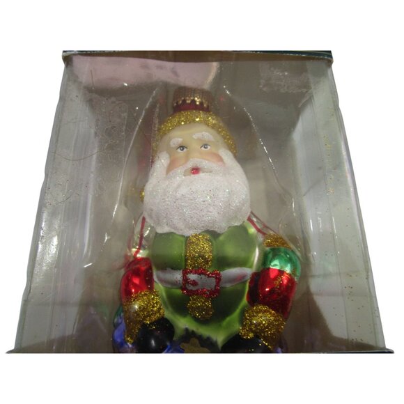 Krebs Glass Santa Ornament 3.5" Christmas Ornament New In Box - Picture 2 of 9